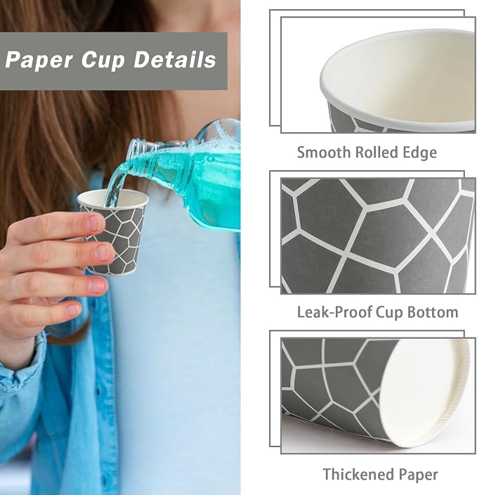 1200 Pack 3oz Disposable Paper Cups, Small Bathroom Cups | Mini Dixie Cups - Image 4