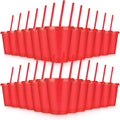 24 Pcs Plastic Tumblers with Lids and Straws, Reusable Cups with Lids Plastic by LEIFEOSH