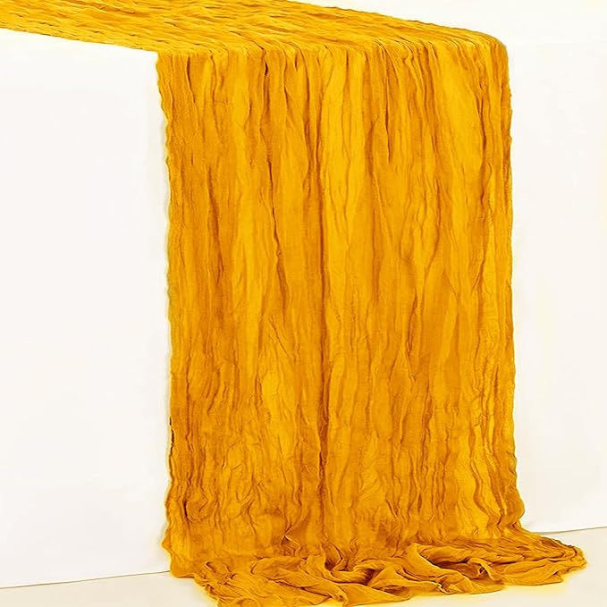 10 Pack Gold Cheesecloth Table Runner 35x120 Inch 10Ft Rustic Gauze Cheese - Image 7