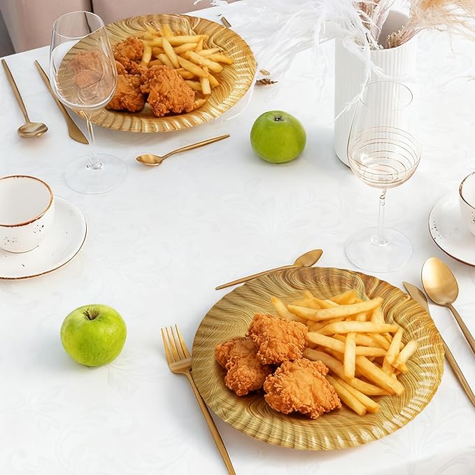 50 Pcs Wood Grain Paper Plates, 8.9 Inch Wood Paper Plates Disposable Rustic Party Plate for Woodland Baby Shower, Camp Fire, Camping, Lumberjack Birthday Party Decorations