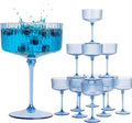 LIYH 20pcs Plastic Martini Glasses 10 Oz Blue Disposable Cocktail Coupe by LIYHLoveinyourheart
