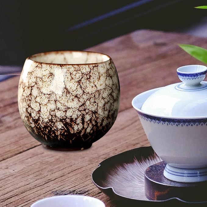 3X Ceramic Mug Tea Set Cups Chinese Cup Coffee Cup Handmade Handleless Ceramics - Image 7