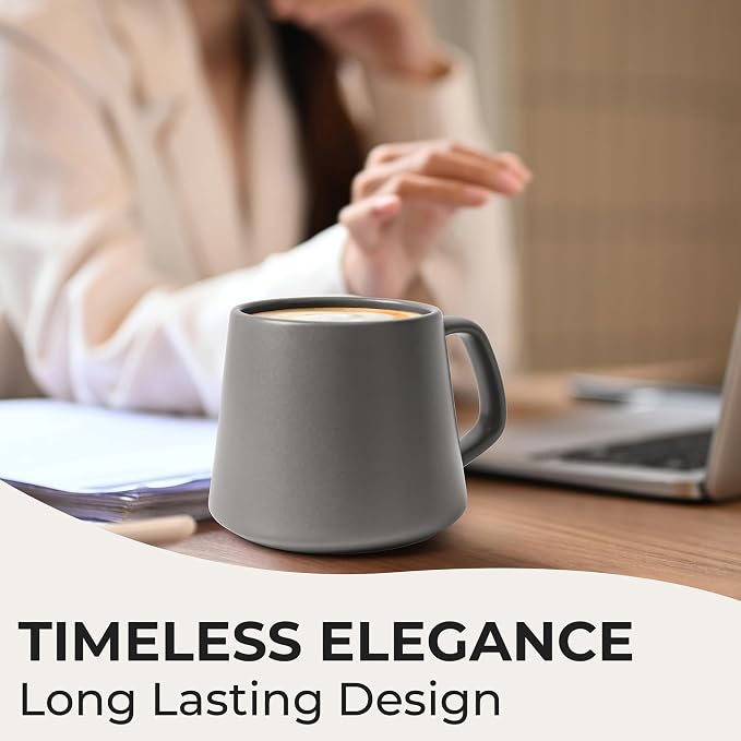 MIAMIO - Coffee Mugs Set of 4, Ceramic - Luxe | Large Ceramic Coffee Mugs - Image 4