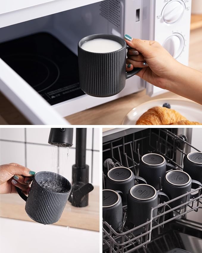 famiware Coffee Mug Set for 4, Star 12 oz Catering Mugs Cup Set - Image 7