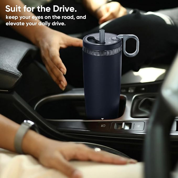 KISSKIND Leakproof Iced Coffee Tumbler 20 oz, Insulated Ceramic Lined Cup | - Image 11
