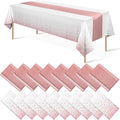 Disposable Plastic Tablecloth And Satin Table Runner Set by MASHAN