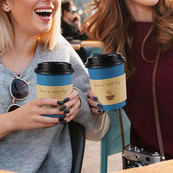 Clawsoff 100 Pack 10 oz Disposable Paper Coffee Cups - Image 3