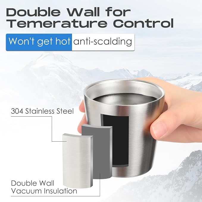 Mimorou 8 Pack Stainless Steel Insulated Cup 5.9 oz Metal Tumbler Double Wall - Image 3