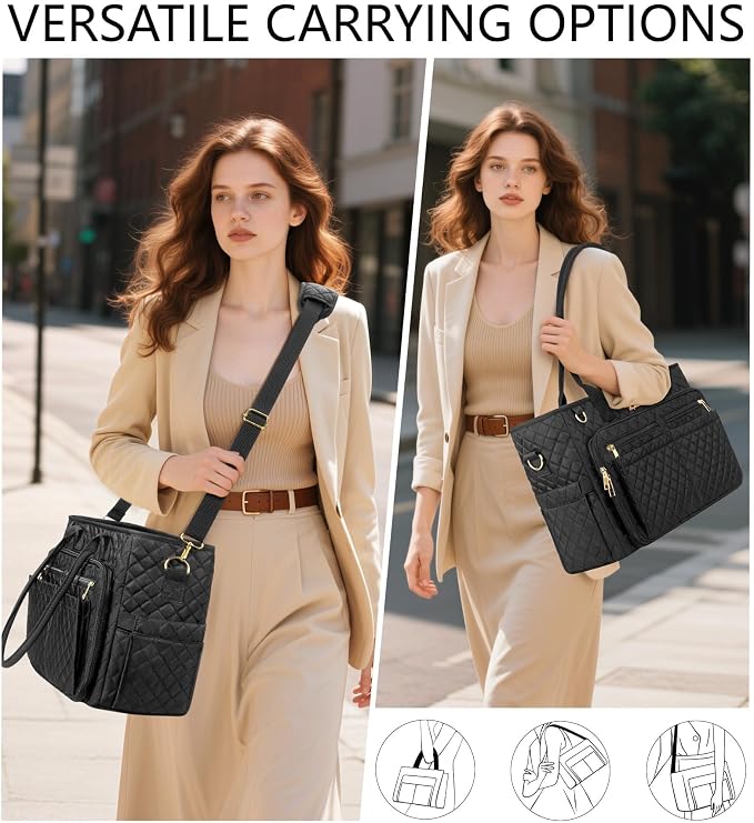 Bagstellar Teacher Tote Bag for Women, 15.6" Laptop Work Tote Computer Bag | - Image 5
