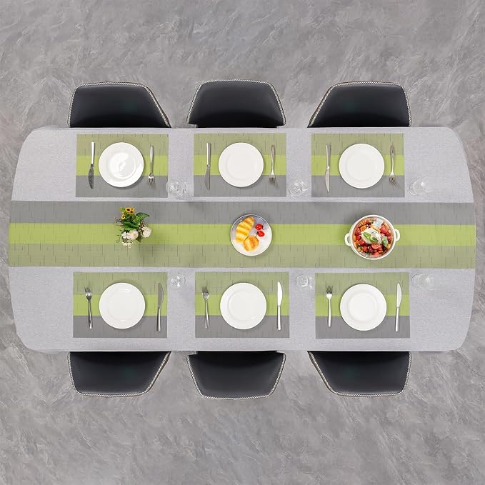 Table Runner 53 Inches Long, Vinyl Woven Farmhouse Table Runners | Washable - Image 8