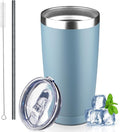 20 oz Tumbler with Lids and Straws, Stainless Steel Insulated Coffee Tumbler by GUDEMAO