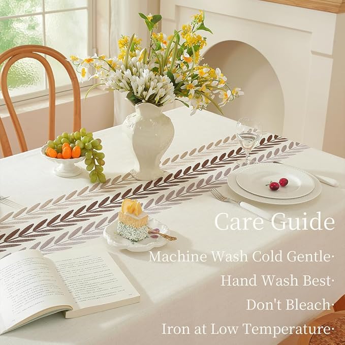 Zobesta Linen Tablecloths Rectanglar 86 x 53 Inch, White Table Cloth Waterproof Heavy Weight Washable Farmhouse Soft Boho Table Cloth Rectangle Tables for Kitchen,Outdoor