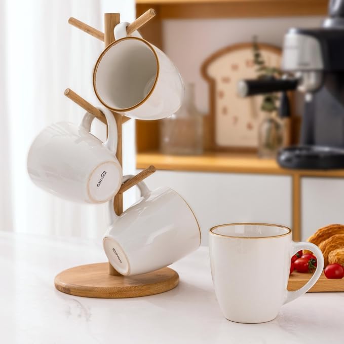 GBhome Ceramic Coffee Mugs Set of 4, 12oz Stoneware Coffee Mugs Set - Image 8