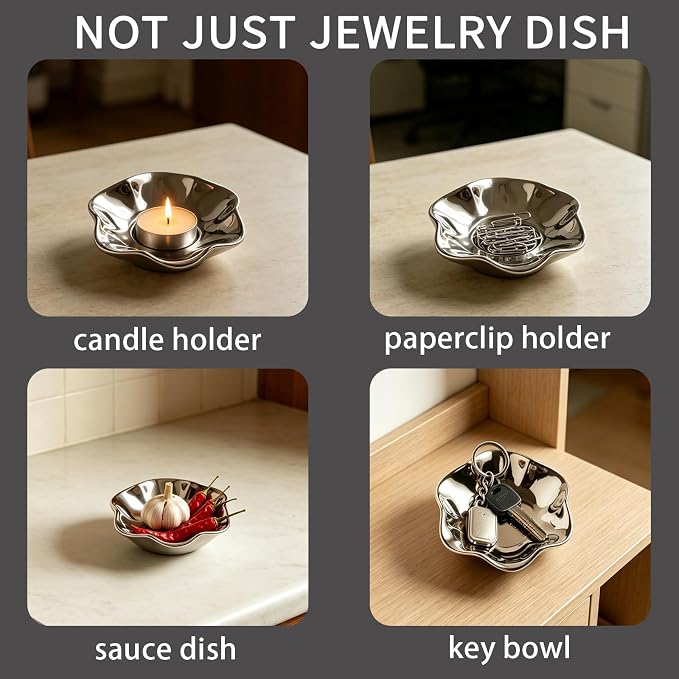 BEUNAIZER Jewelry Dish Tray, Ring Dish, Ceramic Trinket Tray, Key Bowl | Color - Image 5