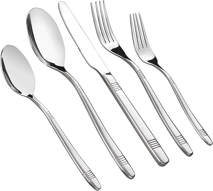 Begale 80-piece Flatware Set, Stainless Steel, Service for 16