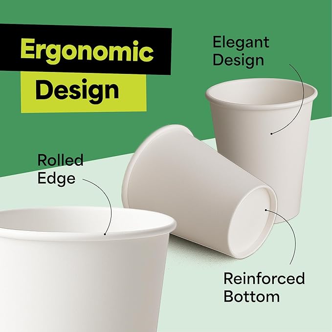EconoHome 12 oz 50 Pack Disposable Coffee Paper Cups - Image 5