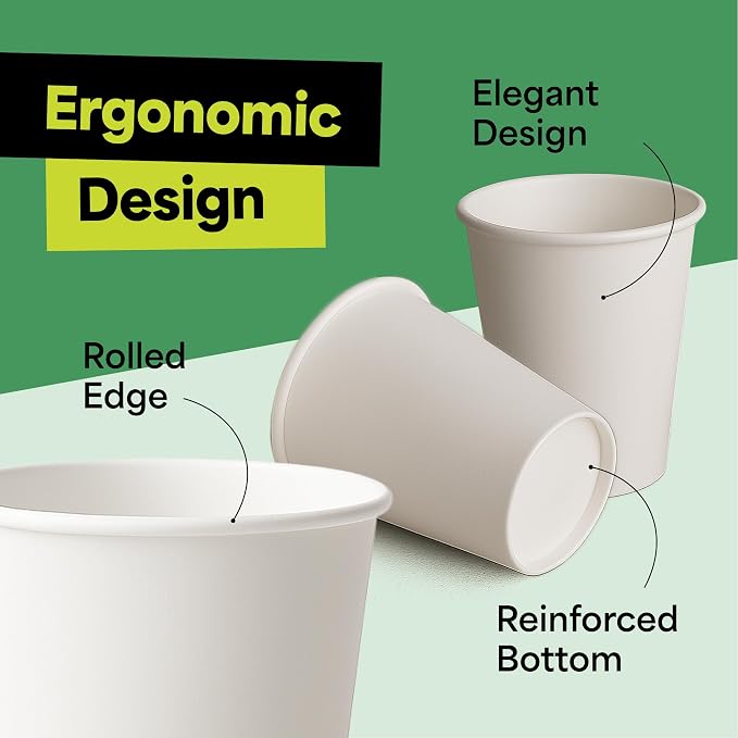 EconoHome 8 oz 50 Pack Disposable Coffee Paper Cups - Image 5