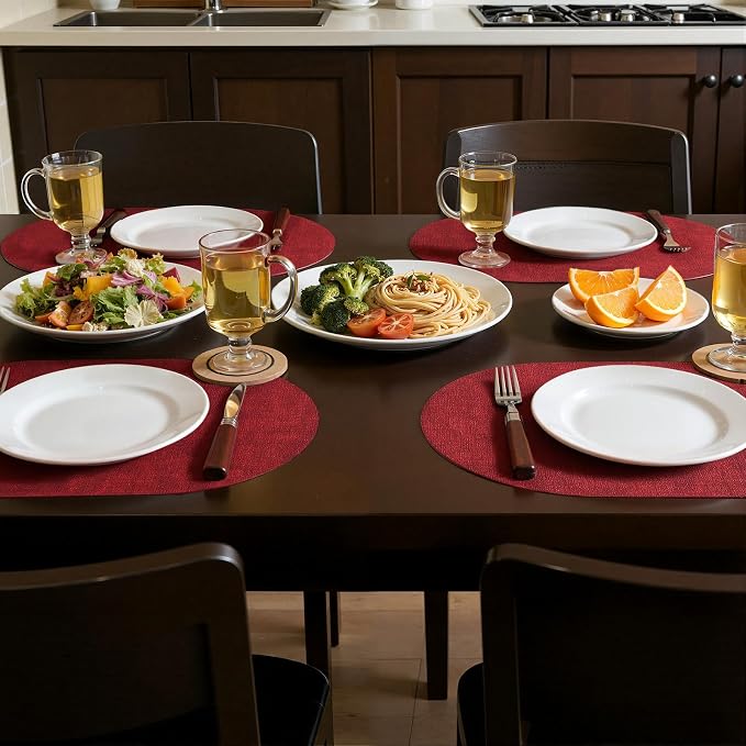 Placemats Set of 8, 11.8 x 17 Inch, Waterproof Wipeable Reversible PU Placemat - Image 2