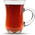 Turkish Tea Glasses with Handle Set of 6, Small Clear Glass Tea Cups by YERSIZ