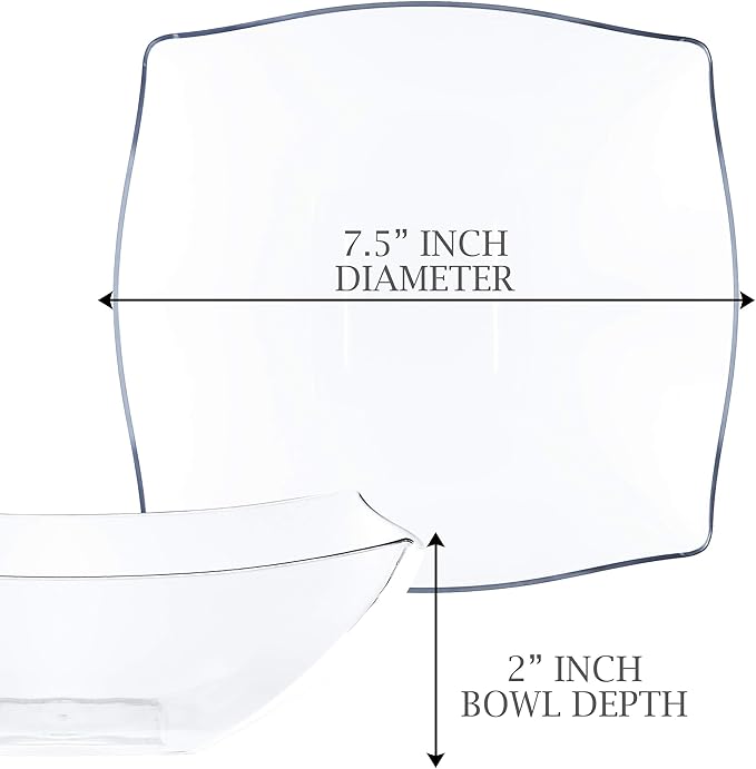PLASTICPRO Disposable 32 ounce Square Serving Bowls, Party Snack or Salad Bowl - Image 6