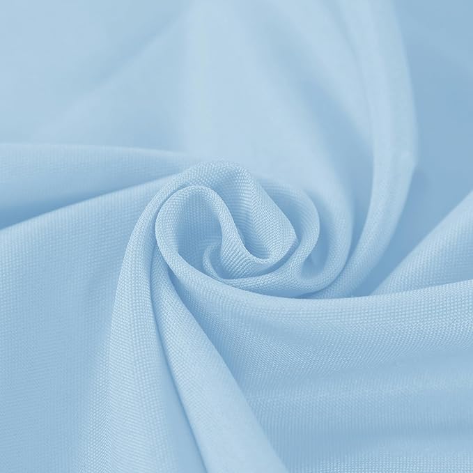 Fokitut 6 Pack Round Tablecloth, 120 Inch, Stain Resistant and Wrinkle Polyester Table Cloth, Fabric Table Cover for Kitchen Dining, Wedding, Party, Holiday Dinner-Blue Mist