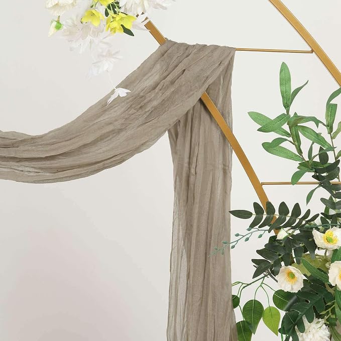 Efavormart 20ft Natural Beige Gauze Cheesecloth Wedding Arch Drapery Fabric - Image 6
