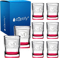 Personalized Square Shot Glasses Set of 8 Red Bottom 2oz Engraved Initial and Name Custom Gifts, Weddings, Birthdays, Party, Event, Decorations