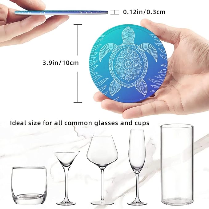 6 Pcs Leather Coasters for Drinks - Image 8