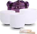 7inch 8inch 9inch Crystal singing bowls set sound bowl for healing Mindfulness, Meditation, Yoga, Spiritual and Body Healing Chakra Bowl (7C+8G+9E, 7inch+8inch+9inch with Travel bag)