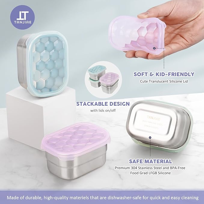 8oz Small Stainless Steel Snack Containers - Image 5