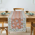Dark Salmon Hand Block Print 100% Cotton Table Runner 16x90 Inch | Perfect by Ridhi