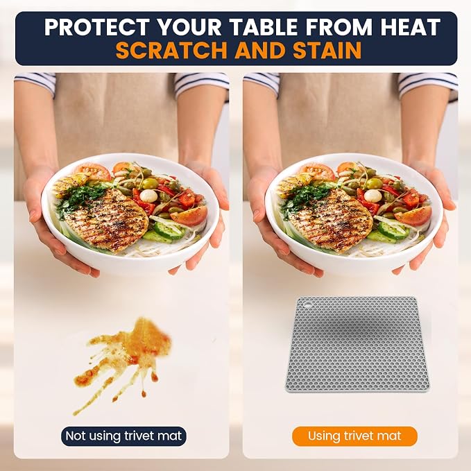 Silicone Trivet Mats 4 Heat Resistant Pot Holders Multipurpose Non-Slip Hot Pads - Image 5