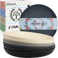 Homienly Premium Wheat Straw Dinner Plates, Reusable 8 PCS Unbreakable Plates 10 inch Plate Set, Alternative Plastic Plate Microwave and Dishwasher Safe Plates Set for Home - GreyStone