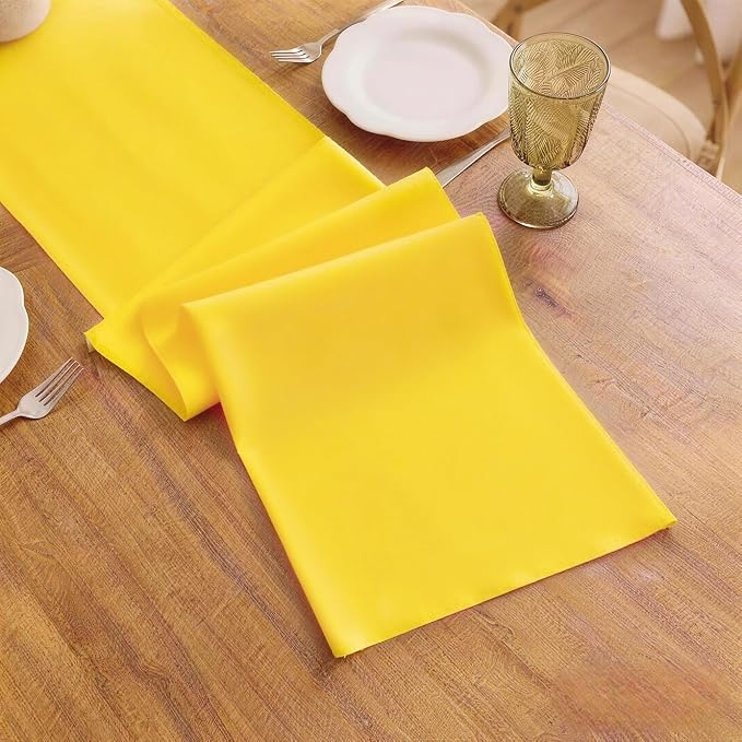 Yellow Table Runner, Waterproof Washable Runners 36 Inches Long | Reusable - Image 3