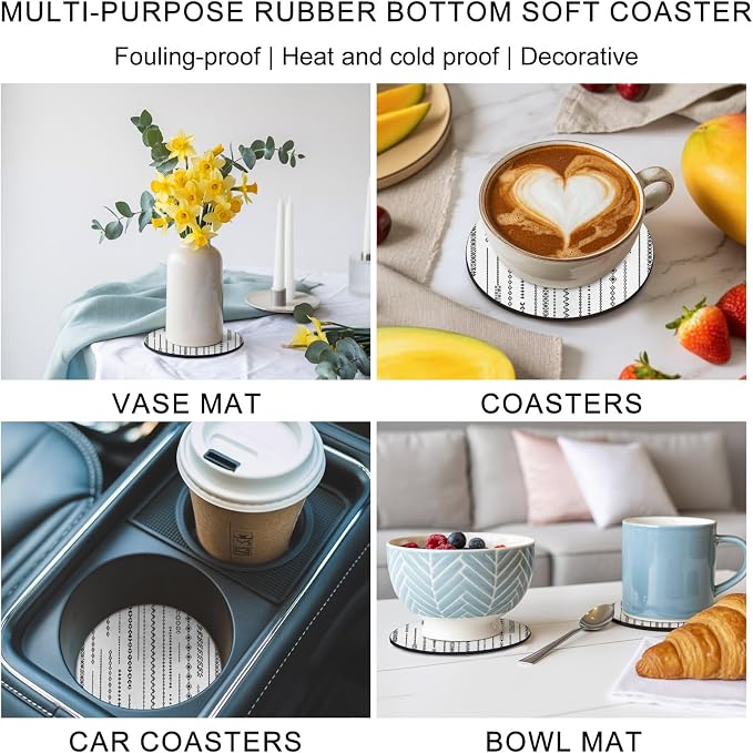 Modern Abstract Coasters Set of 2 Absorbent Coasters - Image 7