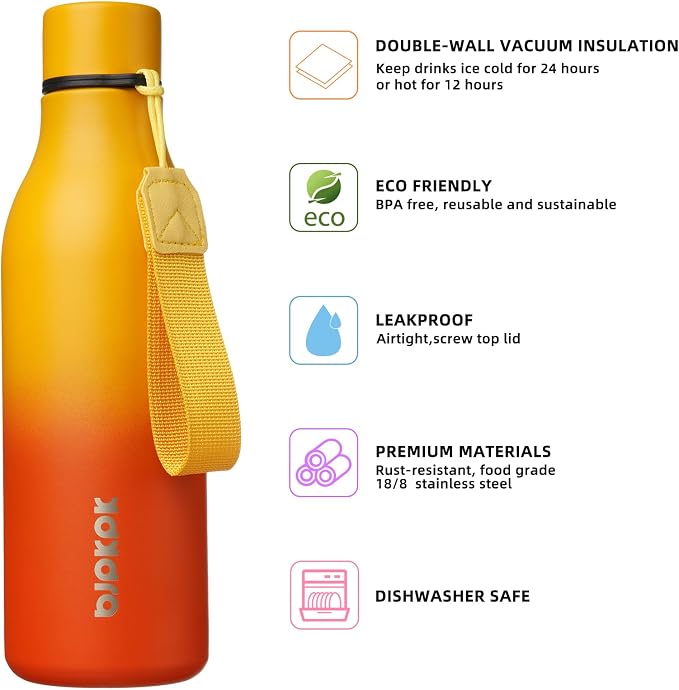 BJPKPK 18oz Insulated Water Bottle, Stainless Steel Bottle - Image 2