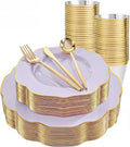bUCLA 180PCS Purple Plastic Plates by BUCLA