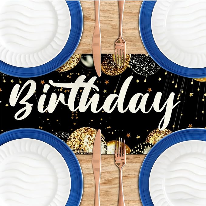 Happy Birthday Table Runner, Table Runners 72 Inches Long | 1920s Birthday - Image 4
