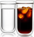 Aquach 16oz Double Walled Glass Coffee Cups Set of 2, Insulated Tumblers | by Aquach