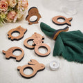 Wooden Napkin Rings Set of 8 Animal Shape Napkin Holder Rings Wood Napkin Holder by ACRNIGHEET