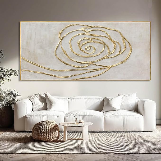 XIANSHOU Minimalist Wall Art Gold Line Wall Decor Vintage Poster 32"x70" Decorative Pictures for Dining Room Area Artwork for Office
