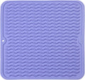 Silicone Dish Drying Mat for Multiple Usage,Easy clean,Eco-friendly,Heat-resistant Silicone Mat for Kitchen Counter or Sink,Refrigerator or Drawer liner Light Purple M 12 inches x 12 inches