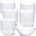 Tanlade 50 Pcs Square Plastic Serving Bowls Disposable Snack Salad Bowl Small Party Candy Bar Containers Taco Bar Serving Dishes for Buffet Chips Fruit (12 oz,Clear)