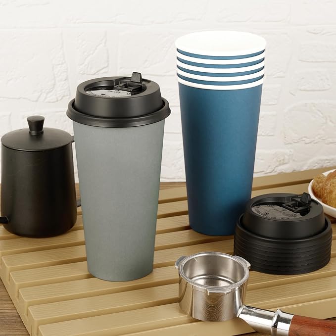 LITOPAK 100 Pack 20 oz Disposable Paper Coffee Cups - Image 4
