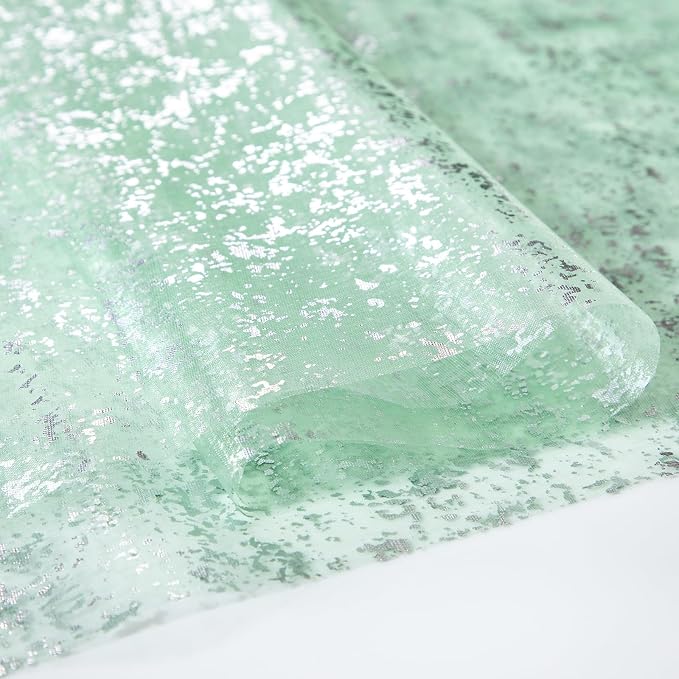 SiinvdaBZX Sage Green Sheer Tulle Table Runner 120 Inch/10 Ft Long | Gauze - Image 5