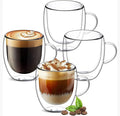 YMMIND Set of 4 Double Walled Glass Coffee Mugs 3 Ounces Insulated Layer Coffee by YMMIND