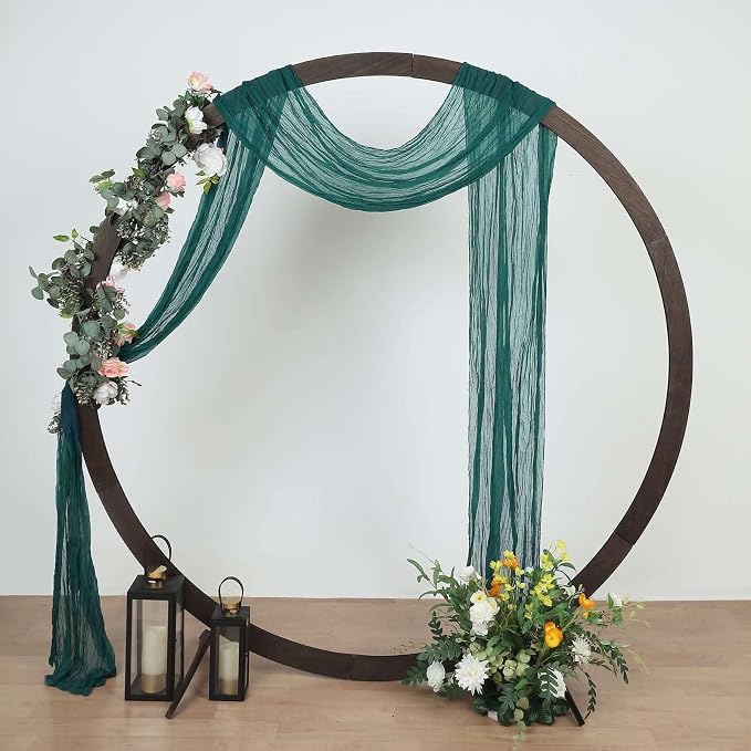 Efavormart 20ft Peacock Teal Gauze Cheesecloth Wedding Arch Drapery Fabric - Image 5