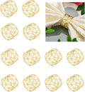 14K Gold Napkin Rings Set of 12, Metal Napkins Rings Holder Buckles by FAZKAR