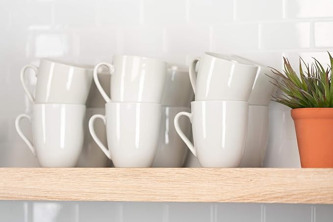 10 Strawberry Street Catering Ceramic 12 oz Coffee Mugs, Latte and Hot Beverages - Image 3