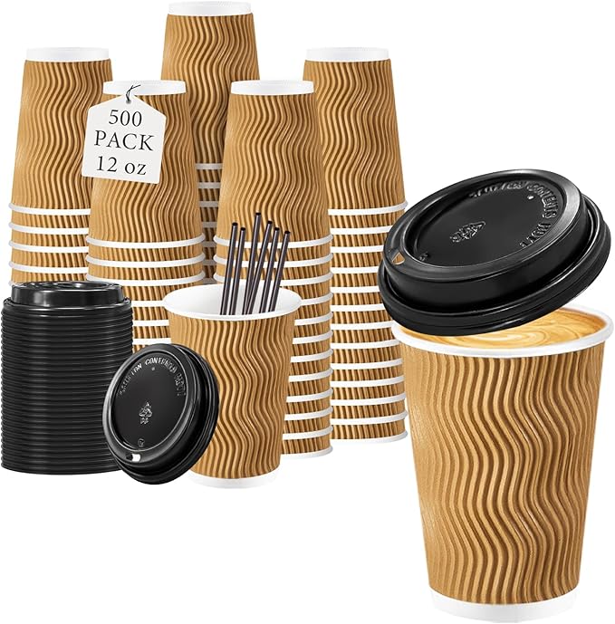 Lamosi 500 Pack 12 oz Disposable Coffee Cups by BuyNow